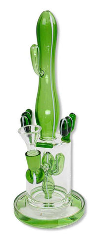 Black Leaf ''Arizona'' Glass Cactus Bong Green