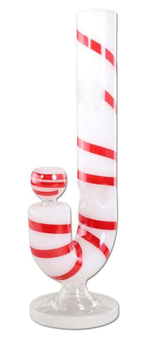 Black Leaf ''Candy Cane'' Glass Bong
