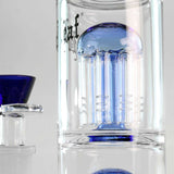 Black Leaf Triple 8-Arm Percolator Bong Blue