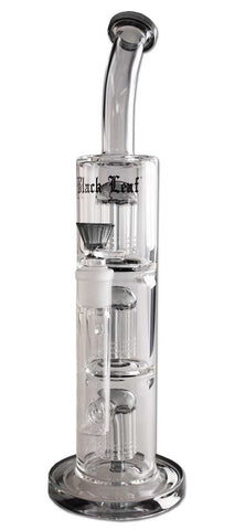 Black Leaf Triple 8-Arm Percolator Bong Grey