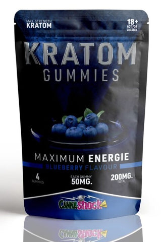 CannaShock ''Maximum Energy'' Kratom Gummies - Blueberry