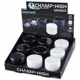 Champ High ''Dodecagon'' Metal 4-Part Herb Grinder 50mm - Black