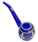 Hemper ''Jeweled Egg'' Glass Sherlock Hand Smoking Pipe Blue