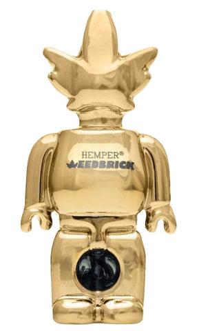 Hemper ''Weedbrick'' Glass Hand Smoking Pipe Glossy Gold