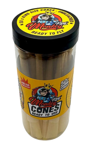 Monkey King ''King Sized'' Cones Maxi Pack (50pcs) - Unbleached