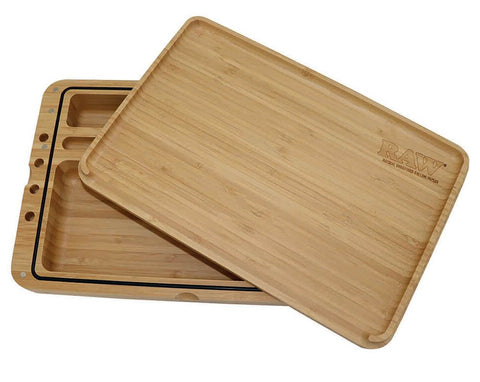 RAW ''Spirit Box'' Wooden Rolling Tray with Compartments