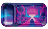 V-Syndicate ''Duotray'' Metal Rolling Tray With Stash Box - Afterglow