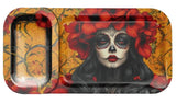 V-Syndicate ''Duotray'' Metal Rolling Tray With Stash Box - Calavera