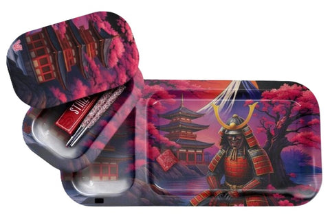 V-Syndicate ''Duotray'' Metal Rolling Tray With Stash Box - Shogun