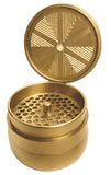V-Syndicate ''Gridlock'' Large Toothless Herb Grinder 72mm - Gold