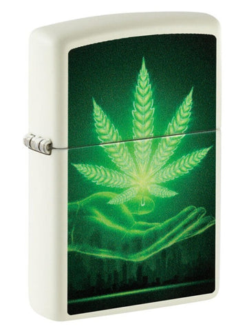 Zippo '' Cannabis Leaf'' Glow in The Dark Lighter