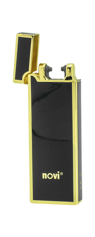 Novi Motion Rechargeable Plasma Lighter - Black & Gold - Puff Puff Palace